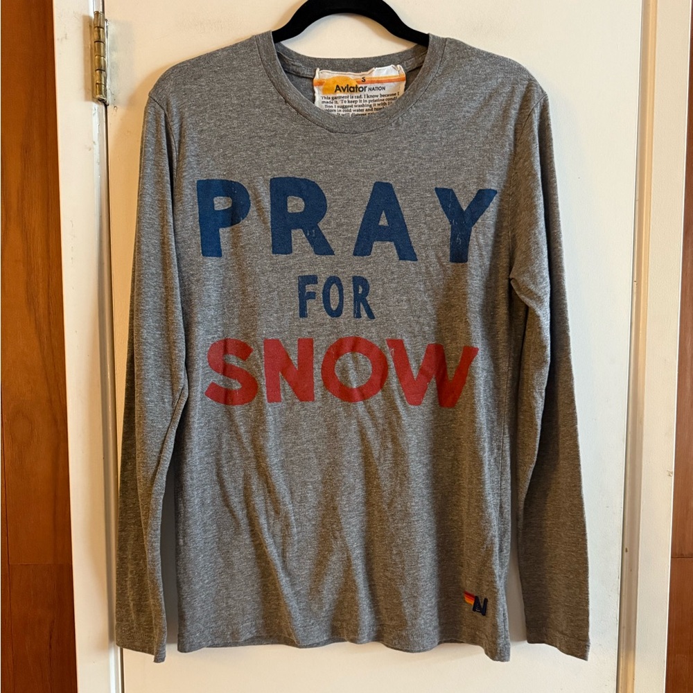 Aviator Nation Pray For Snow Long Sleeve Tee - Picture 1 of 5